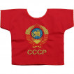 Рубашка-сувенир Герб СССР красный фон вышивка