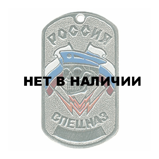 Жетон 7-4 Россия Спецназ череп берет голубой металл