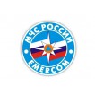Нашивка на рукав МЧС России Emercom (Авиация) диам 75мм голубой фон шелк