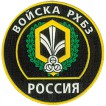 Нашивка на рукав Россия Войска РХБЗ камуфлированная пластик