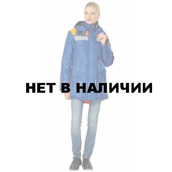 Куртка Ангара (василек+оранж.) с СОП женская с капюшоном