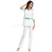 Комплект одежды медицинской женской Каприз(блуза и брюки (цв.бел.+салатовый))