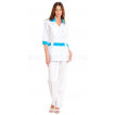 Комплект одежды медицинской женской Каприз(блуза и брюки (цв.бел.+св.голубой))