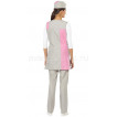 Комплект Стиль (фартук-сарафан, брюки, пилотка) цвет серый + розовый