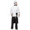 Комплект повара Шеф (китель, брюки, фартук, колпак) цвет черный+белый 
