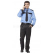 Рубашка охранника, длинный рукав, голубая