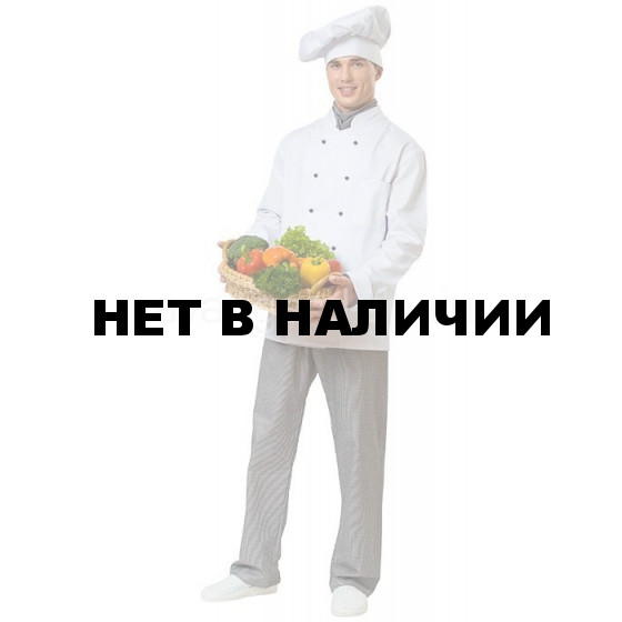Комплект шеф-повара Гурман (брюки,куртка-китель,косынка,колпак)(ткань смесовая пл.210г)