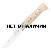 Нож Opinel №8 Animalia, нержавеющая сталь, рукоять дуб, гравировка серна, 001621