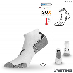 Носки Lasting RUN 009, microfiber+polypropylene, белый с черной полоской, размер L (RUN009-L)