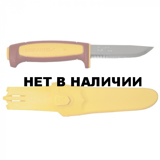 Нож Morakniv Basic 511 лимитированный 2023 углеродистая сталь, пласт. ручка (красная) желтая вставка, 14146