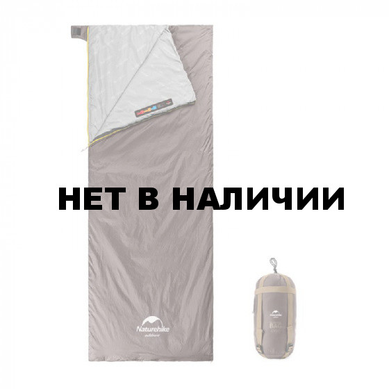 Мешок спальный  Naturehike NH21MSD09 мини LW180, размер M, коричневый, молния слева, 6927595777954L