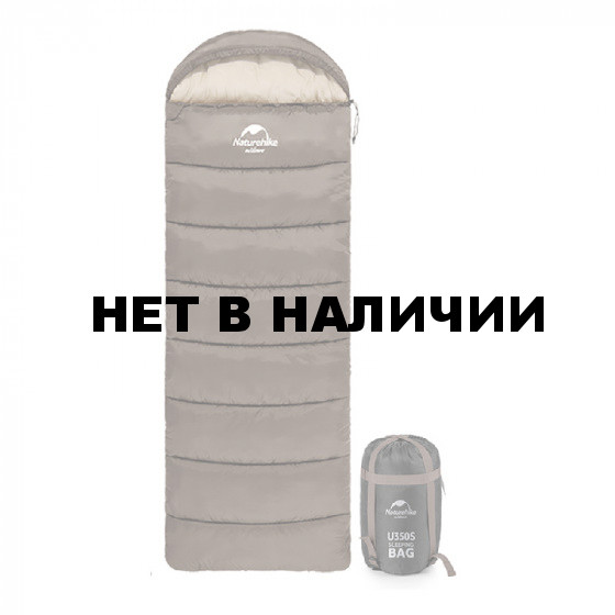 Спальный мешок Naturehike NH20MSD07 U Series U350S, серый, 6927595764312