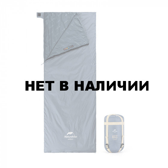 Ультралёгкий спальный мешок Naturehike тип конверт LW180 лето голубой Size M, молния слева, 6927595777947L