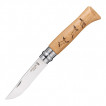 Нож Opinel №8 Animalia, нержавеющая сталь, рукоять дуб, гравировка серна, 001621