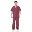 Костюм хирурга (куртка+брюки), ткань смесовая, цвет бордовый