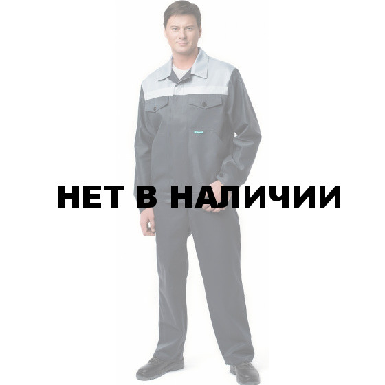 Костюм СТАФФ (курт.+п.комб.), ткань Смесовая, цвет т.сер.-св.сер. 
