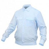 Рубашка ПОЛИЦИЯ серо-голубая с длинным рукавом в заправку