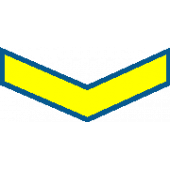 Нашивка на рукав годичка - 1 год (жёлтый на т-синем) вышивка шелк