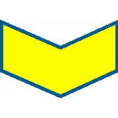 Нашивка на рукав годичка - 5 лет (жёлтый на т-синем) вышивка шелк