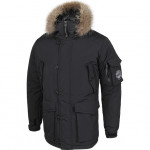 Куртка Аляска черная каматт натуральный мех