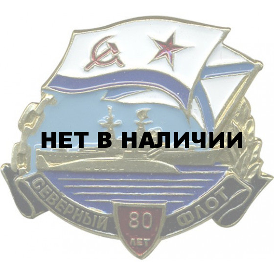 Нагрудный знак 80 лет Северному флоту металл