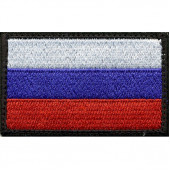 Нашивка на рукав Флаг РФ тактический с липучкой вышивка шёлк