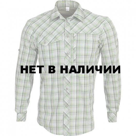 Рубашка Grid, длинный рукав, серо-зеленая