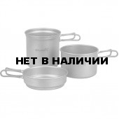 Набор титановой посуды 2 кастрюли, 1 сковородка (1200+800+400 ml)