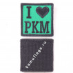 Шеврон KE Tactical I Love PKM квадрат 6 см зеленый/черный