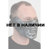 Маска VoenPro полулицевая Челюсть черепа черная/серебряная