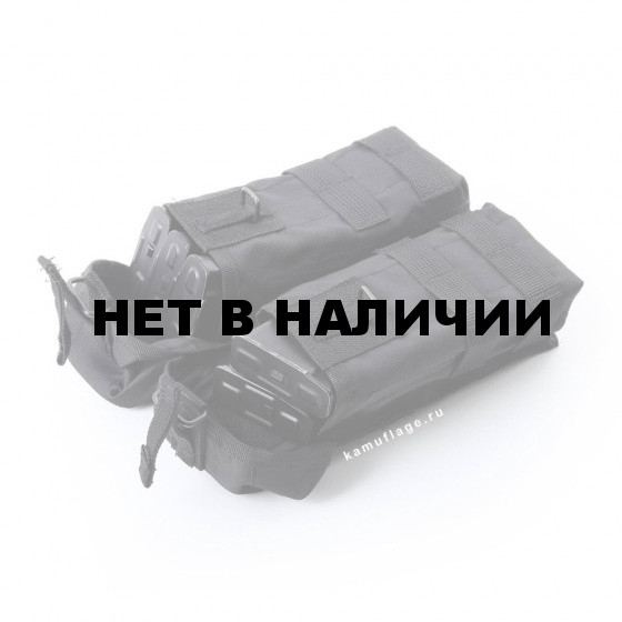 Подсумок KE Tactical под АК патрульный двойной с бесшумной застежкой со стропами черный