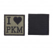 Шеврон KE Tactical I Love PKM квадрат 6 см олива/черный