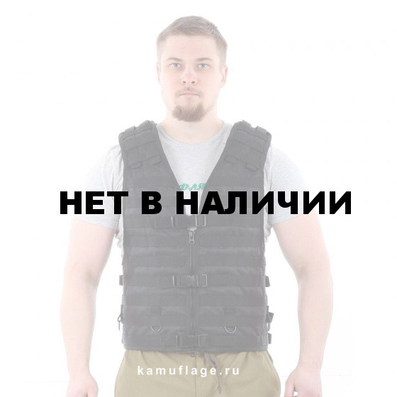 Жилет-основа KE Tactical Скорпион с расширенной спиной на MOLLE с застежкой на молнию и фастекс черный