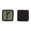 Шеврон KE Tactical Славянская руна Крада (Алатырь) квадрат 2,5 см олива/черный