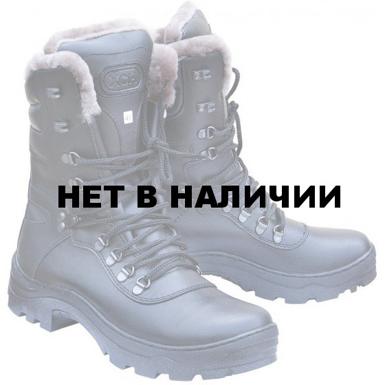 Ботинки ХСН Саяны натуральный мех черные