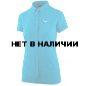 Рубашка с коротким рукавом туристическая Salewa 2018 PUEZ MINICHECK DRY W S/S SRT hawaiian blue