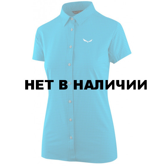 Рубашка с коротким рукавом туристическая Salewa 2018 PUEZ MINICHECK DRY W S/S SRT hawaiian blue