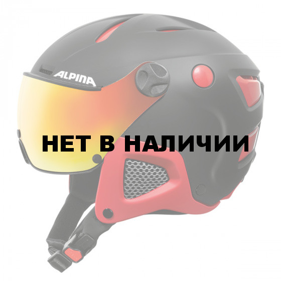 Зимний Шлем Alpina ATTELAS Visor QVM black-red matt 