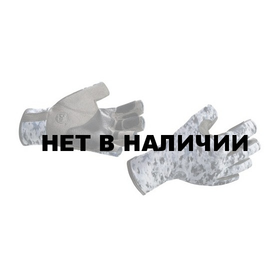 Перчатки рыболовные BUFF Pro Series Angler Gloves Fish Camo (серо-белый камуфляж) 