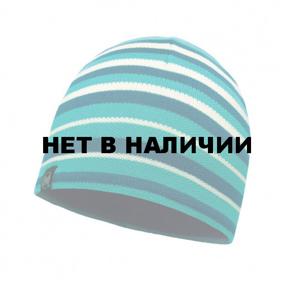 Шапка BUFF KNITTED & POLAR HAT LAKI STRIPES LAKE BLUE (US:one size)