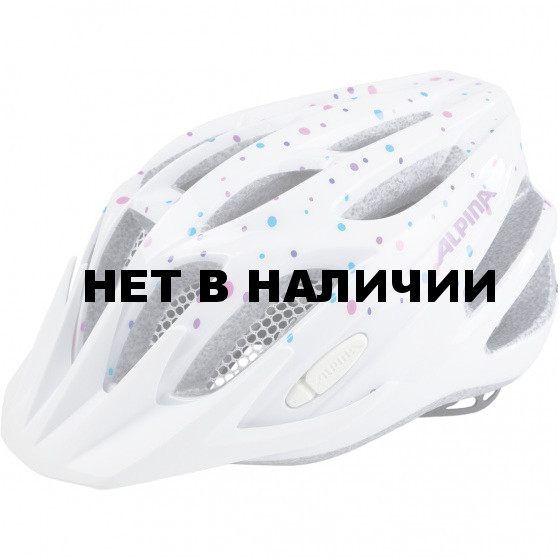 Велошлем Alpina 2018 FB Jr. 2.0 Flash white polka dots