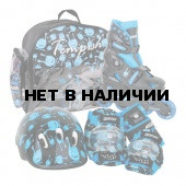 Комплект, 3 элемента защиты + ролики TEMPISH 2015 UFO baby skate set чёрный/синий 