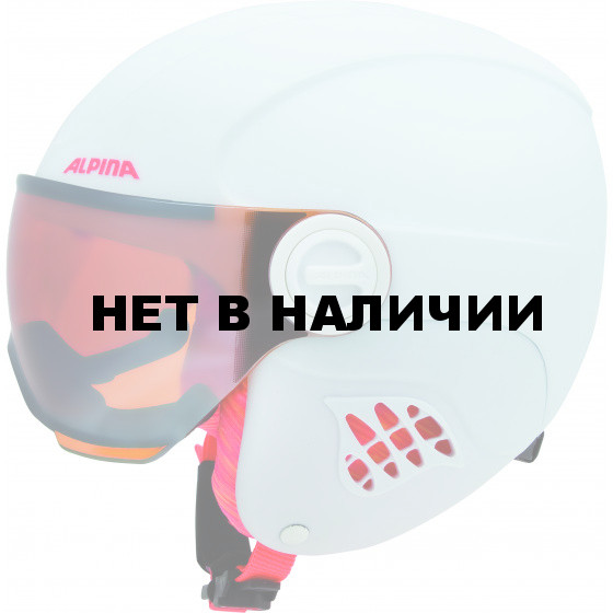 Зимний шлем с визором Alpina 2018-19 CARAT LE VISOR HM white-flamingo matt