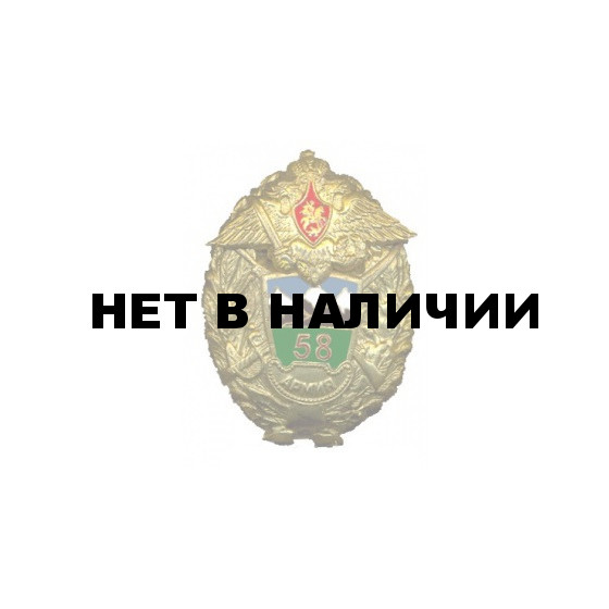 Нагрудный знак 58 армия металл
