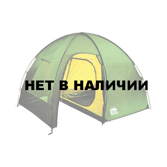 Трехместная высокая кемпинговая палатка большим тамбуром KSL Rover 3 зеленый