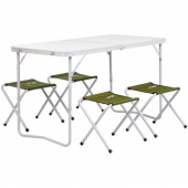 Набор мебели (СТАЛЬ), стол + 4 табурета Green (Т-FS-21407+21124-SG) Helios