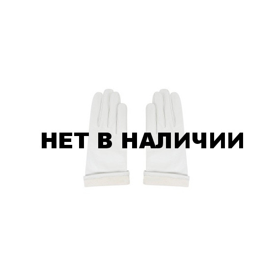 Перчатки белые кожаные с трикотажной подкладкой