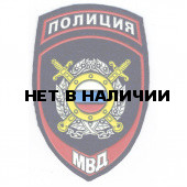 Нашивка на рукав с липучкой Полиция Подразделения охраны общественного порядка МВД России вышивка люрекс