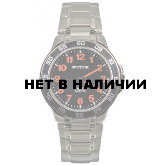 Мужские наручные часы Спутник М-996760/1 (черн.,оранж.оф.)