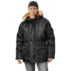 Куртка зимняя АЛЯСКА удлиненная цвет: черный